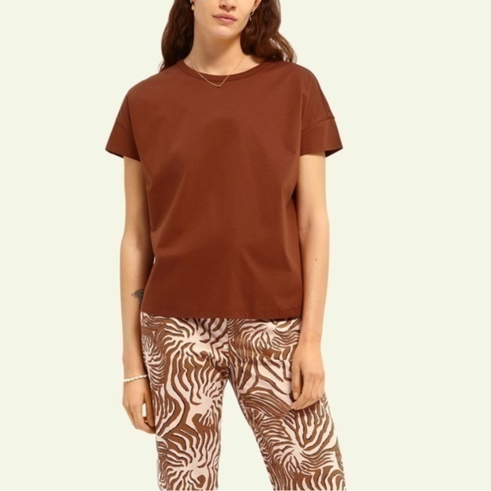 ✨ Scotch & Soda Maison Scotch Women's Nutmeg Drop Shoulder T-Shirt✨